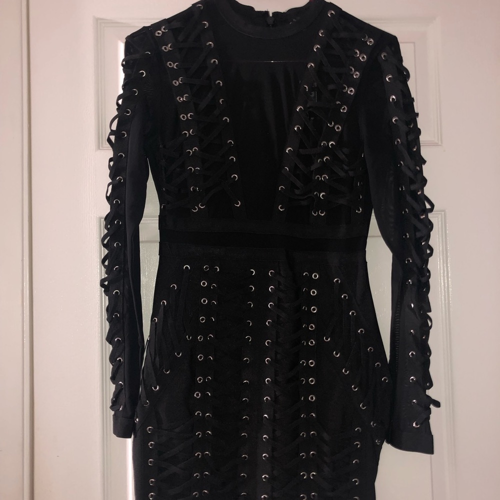 Black laced fashion nova dress